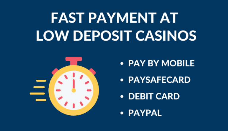 FAST PAYMENT METHODS ON LOW DEPOSIT CASINOS